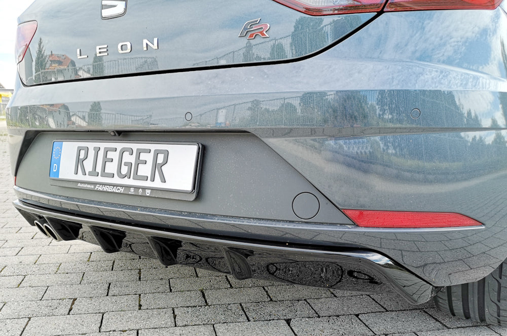 Seat Leon FR (5F) Rieger Heckeinsatz für Doppelendrohr li., ABS, schwarz glänzend,
inkl. Montagezubehör, Gutachten