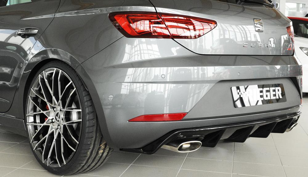 Seat Leon Cupra (5F) Rieger Heckeinsatz für orig. Endrohr li. u. re., ABS, schwarz glänzend,
inkl. Montagezubehör, Gutachten