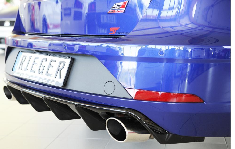 Seat Leon Cupra (5F) Rieger Heckeinsatz für orig. Endrohr li. u. re., ABS, schwarz glänzend,
inkl. Montagezubehör, Gutachten