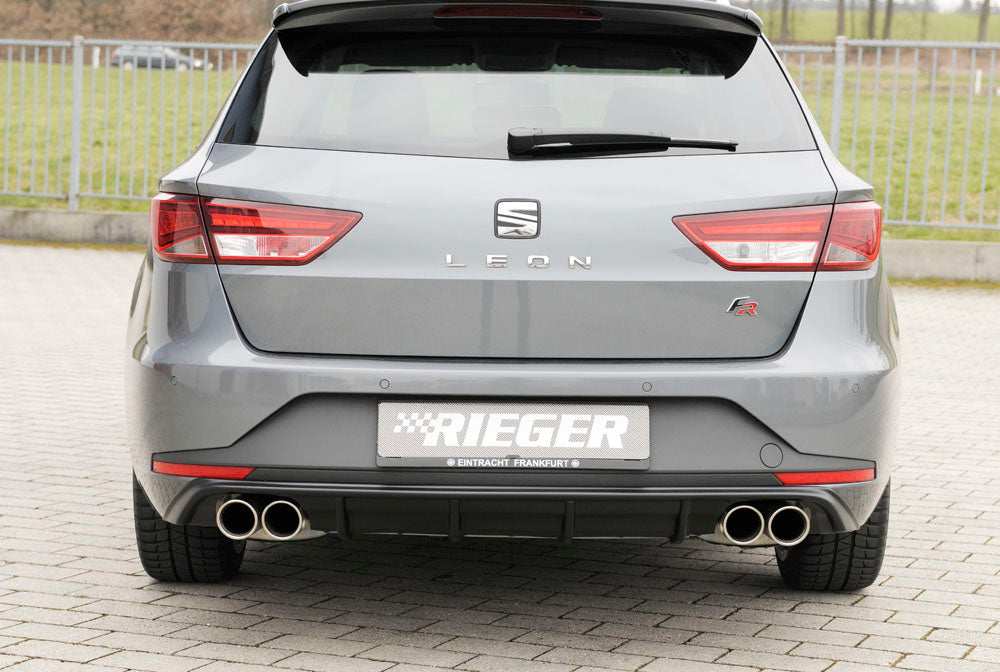 Seat Leon FR (5F) Rieger Heckeinsatz (88104) für Doppelendrohr li. u. re., ABS, schwarz glänzend,
inkl. Montagezubehör, G...