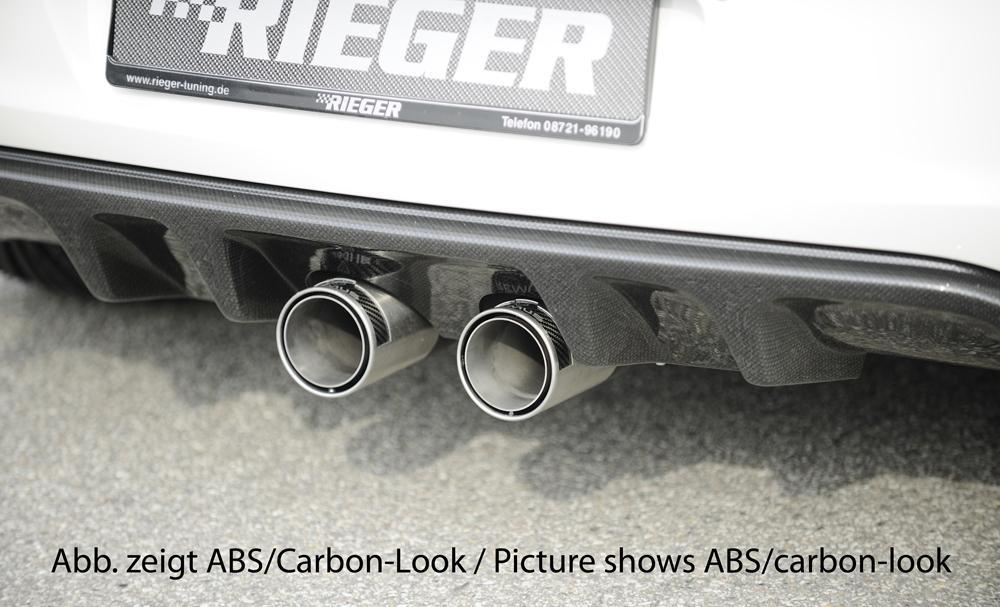 VW Golf 6 Rieger Heckeinsatz (GBL-59514) für Doppelendrohr mittig, ABS, schwarz glänzend,
inkl. Montagezubehör, Gutachten