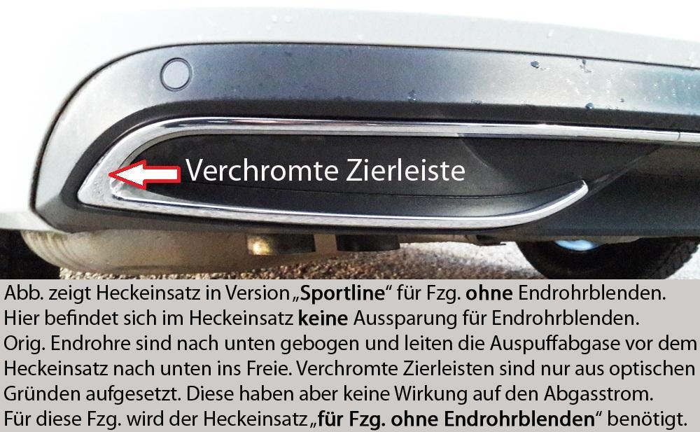Skoda Superb III (3T/3V) Rieger Heckeinsatz nur 2.0 TSI (200/206kW) für orig. Endrohrblende li. u. re., ABS, schwarz glänzend, für Fzg. mit Anhängekupplung, Einparkhilfe (PDC),
inkl. Montagezubehör, Gutachten