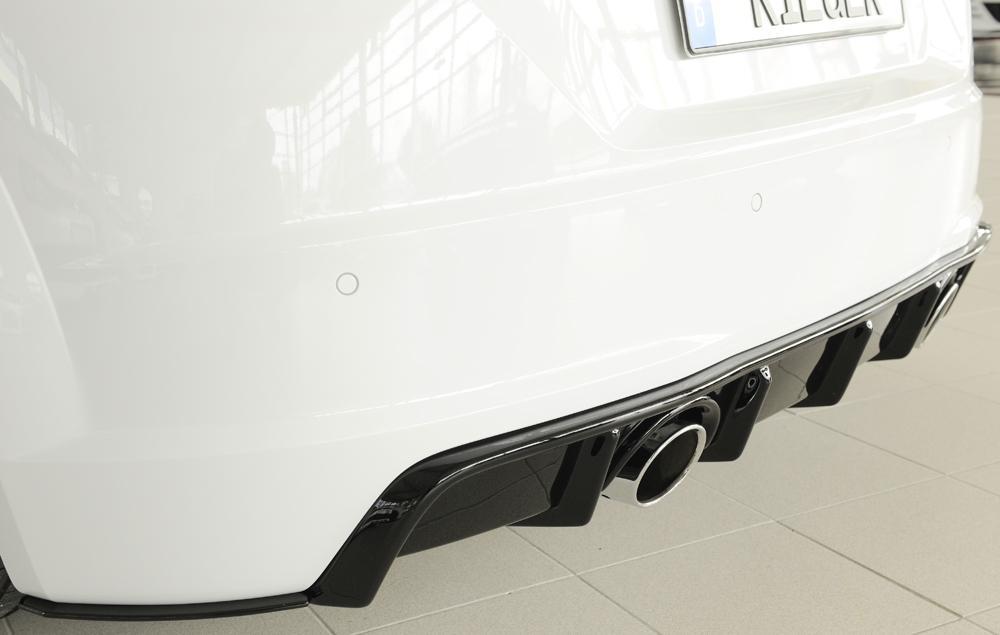 Audi TT (8J-FV/8S) Rieger Heckeinsatz für orig. Endrohr li. u. re., ABS, schwarz glänzend, für Fzg.
mit S-Line Exterieur (bis Facelift),
ohne S-Line Exterieur (ab Facelift),
inkl. Montagezubehör, Gutachten