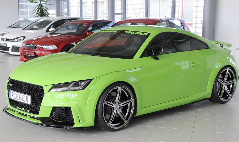 Audi TT RS (8J/8J1-FV/8S) Rieger Spoilerschwert für orig. TT-RS Frontschürze für orig. Frontschürze, ABS, schwarz glänzend,
inkl. Montagezubehör, ABE