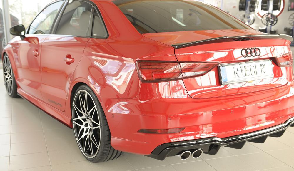 Audi A3 (8V) Rieger Heckeinsatz für Doppelendrohr li., ABS, schwarz glänzend, für Fzg. mit S-Line Exterieur,
inkl. Montagezubehör, Gutachten