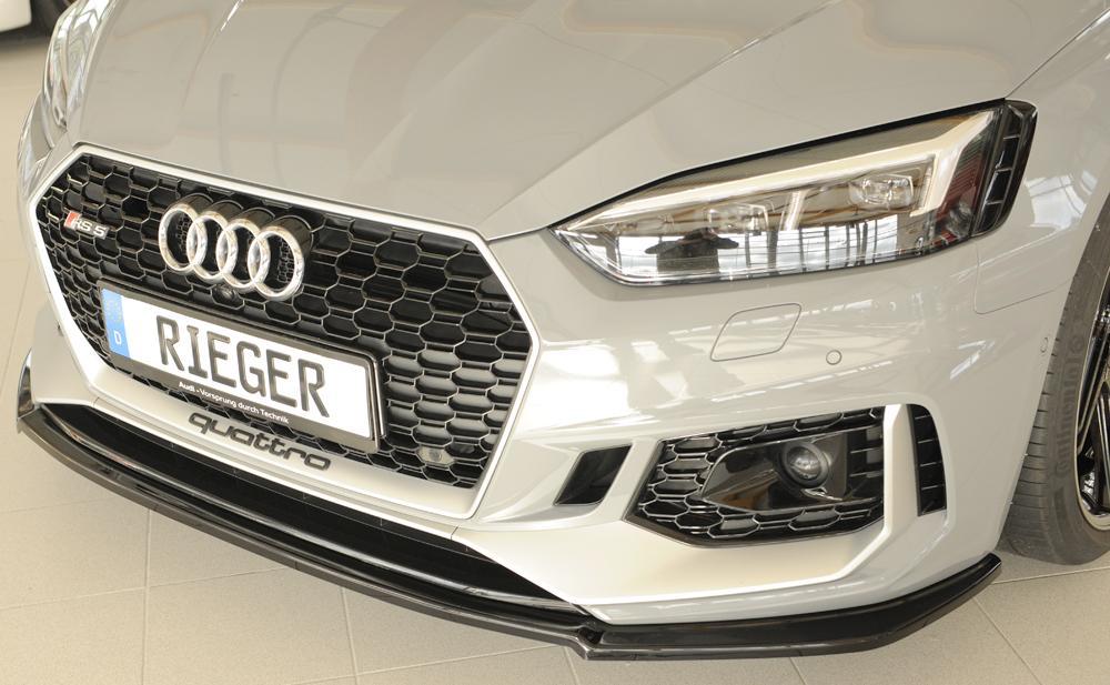 Audi RS5 (B9/F5) Rieger Spoilerschwert für orig. RS5-Frontschürze für orig. Frontschürze, ABS, schwarz glänzend,
inkl. Montagezubehör, ABE