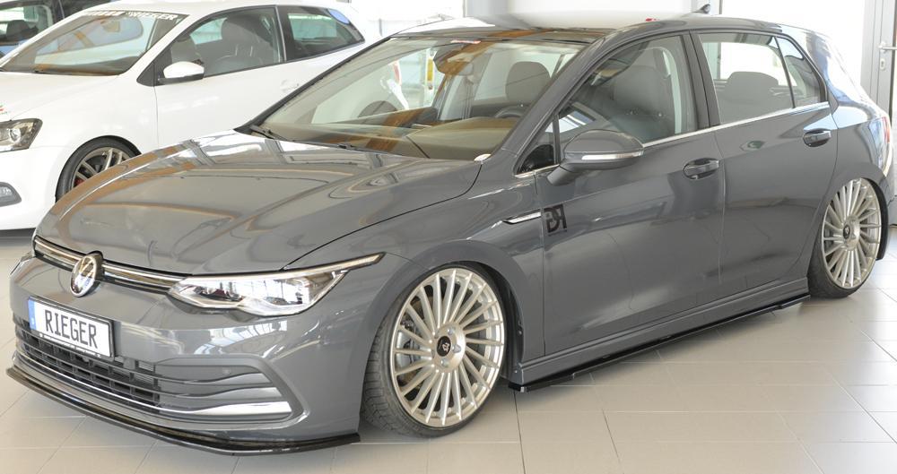 VW Golf 8 Rieger Spoilerschwert für orig. Frontschürze für orig. Frontschürze, ABS, schwarz glänzend,
inkl. Montagezubehör, ABE