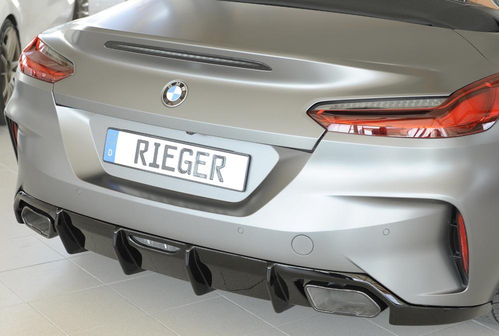 BMW Z4 (G4Z/G29) Rieger Heckeinsatz nur für M-Sport-Paket-Heckschürze für orig. Endrohr li. u. re., ABS, schwarz glänzend, für Fzg. mit M-Sport-Paket,
inkl. Montagezubehör, Gutachten