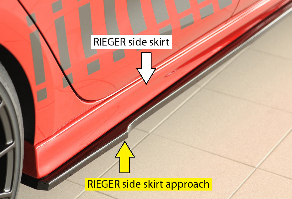 Seat Leon (KL) Rieger Seitenschwelleransatz rechts, für RIEGER-Seitenschweller, ABS, schwarz glänzend, 
inkl. Montagezubeh...