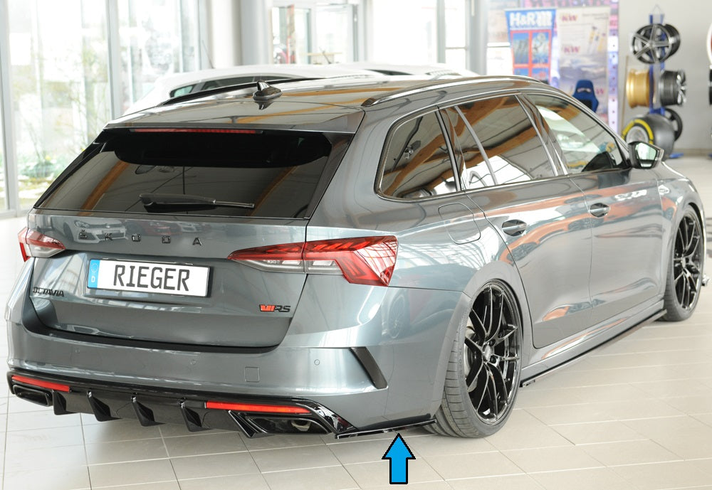 Skoda Octavia RS (NX) Rieger Heckschürzenansatz seitlich links links, für RIEGER Heckeinsatz, ABS, schwarz glänzend,
inkl...