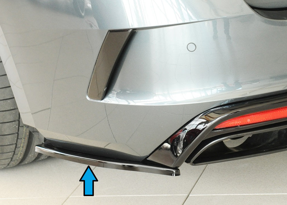 Skoda Octavia RS (NX) Rieger Heckschürzenansatz seitlich links links, für RIEGER Heckeinsatz, ABS, schwarz glänzend, 
inkl...