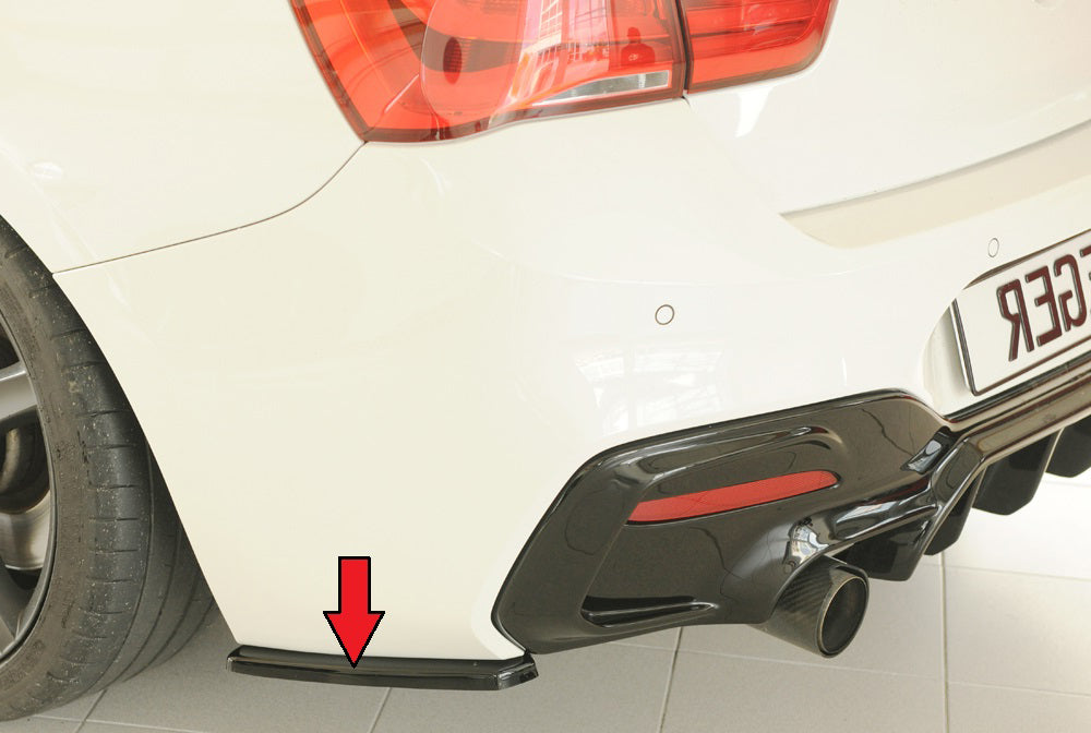 BMW 1er F21  (1K2) Rieger Heckschürzenansatz seitlich links links, für orig. Heckschürze, ABS, schwarz glänzend, für Fzg. ...