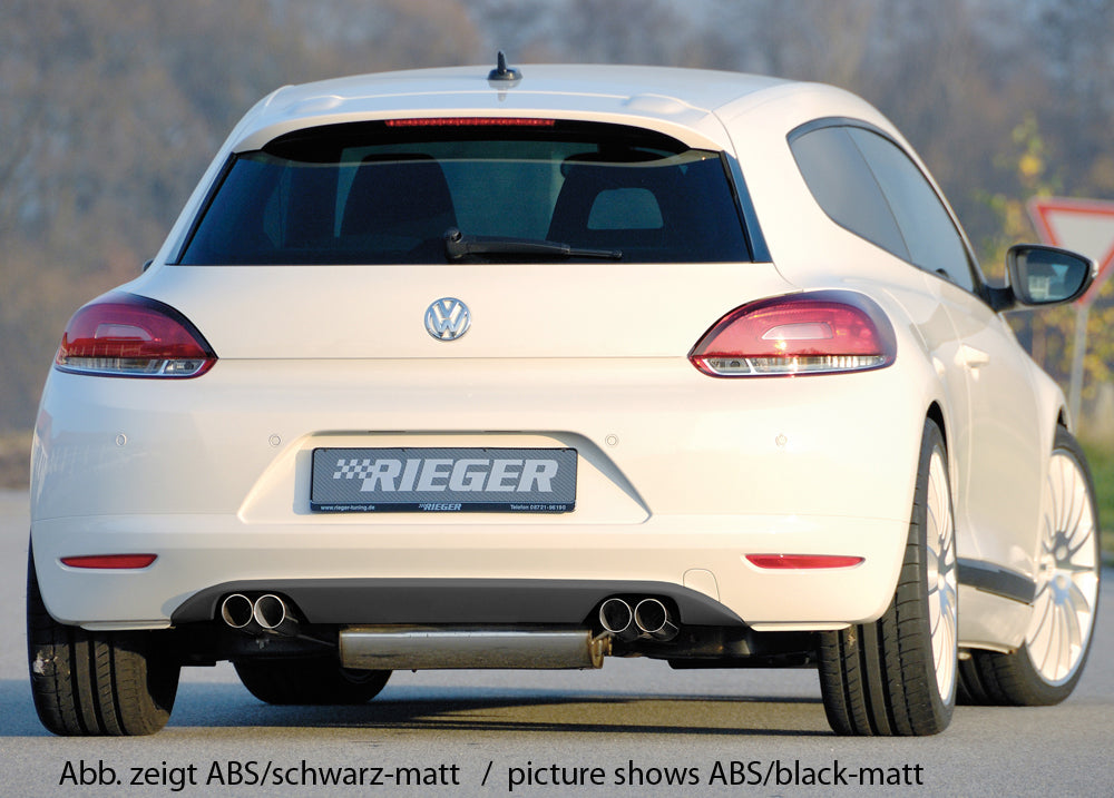 VW Scirocco 3 (13) Rieger Heckschürzenaufsatz (GBL-14107) für Doppelendrohr li. u. re., ABS, schwarz glänzend, 
inkl. Mont...