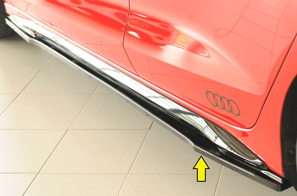 Audi A3 S3 (GY) Rieger Seitenschwelleransatz links, für orig. Seitenschweller, ABS, schwarz glänzend, für Fzg. mit S-Line ...