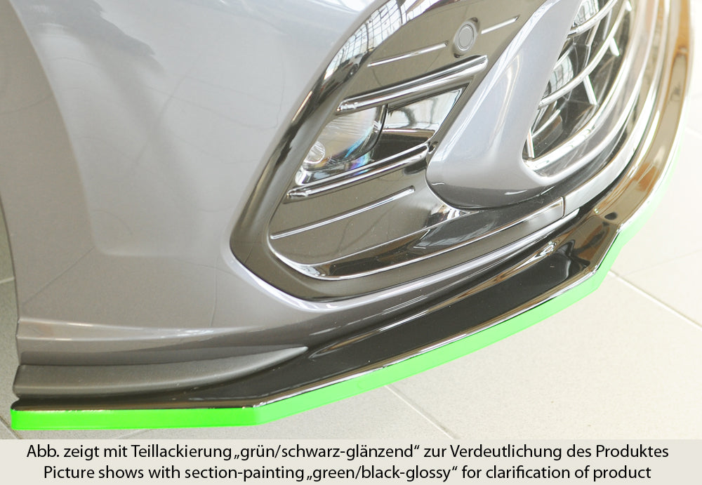 VW Polo (AW) R-Line Rieger Spoilerschwert für orig. Frontschürze, ABS, schwarz glänzend,
inkl. Montagezubehör, ABE