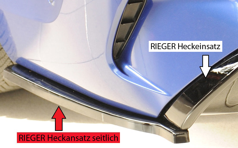 BMW 3er G21  (G3K) Rieger Heckschürzenansatz seitlich links links, für RIEGER Heckeinsatz, ABS, schwarz glänzend, für Fzg....