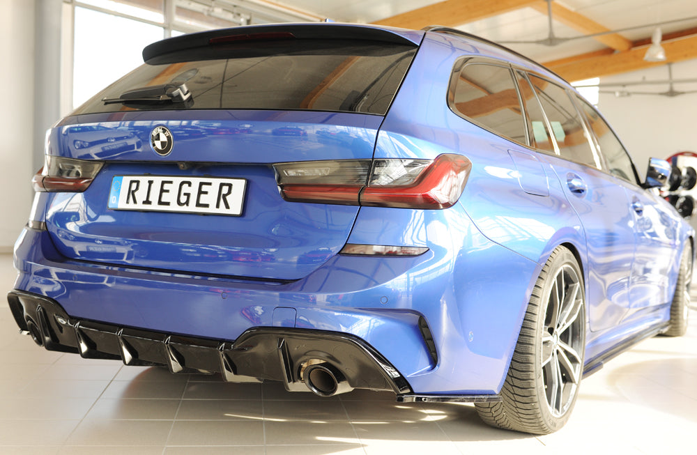 BMW 3er G21 (G3K) Rieger Heckschürzenansatz seitlich rechts rechts, für RIEGER Heckeinsatz, ABS, schwarz glänzend, für Fz...