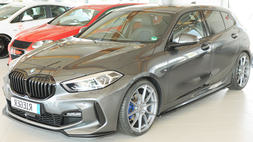 BMW 1er F40  (F1H) Rieger Seitenschwelleransatz links, für orig. Seitenschweller, ABS, schwarz glänzend, für Fzg. mit M-Sp...