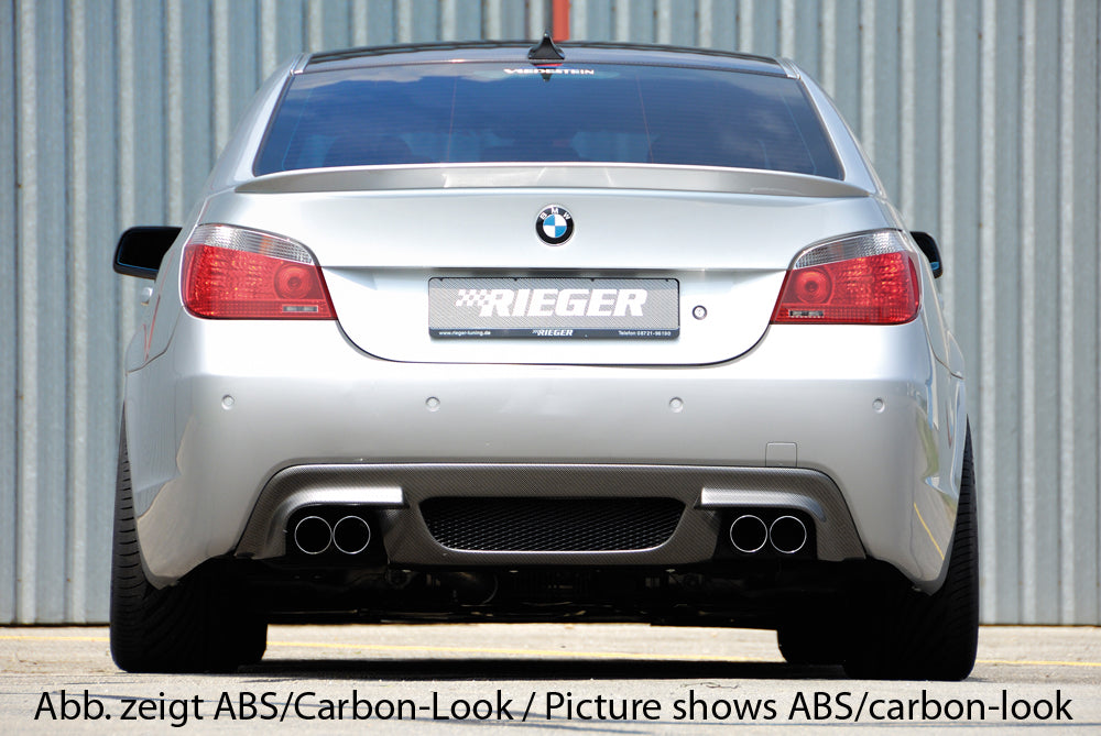 BMW 5er E60 Rieger Heckeinsatz (GBL-53605) für Doppelendrohr li. u. re., ABS, schwarz glänzend, für Fzg. mit M-Technik,
i...
