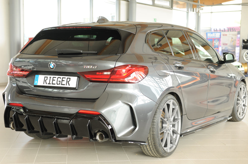 BMW 1er F40 (F1H) Rieger Heckschürzenansatz seitlich rechts rechts, ABS, schwarz glänzend, für Fzg. mit M-Sport-Paket,
i...