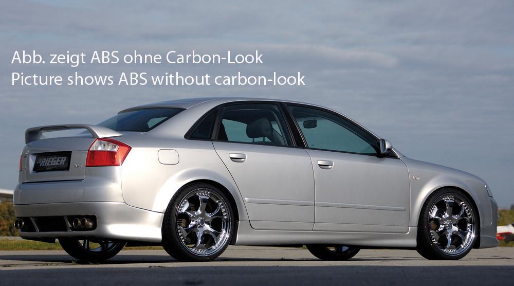 Audi A4 (8E) Typ B6 Rieger Heckscheibenblende ABS, Carbon-Look,
inkl. Gutachten, Montagezubehör