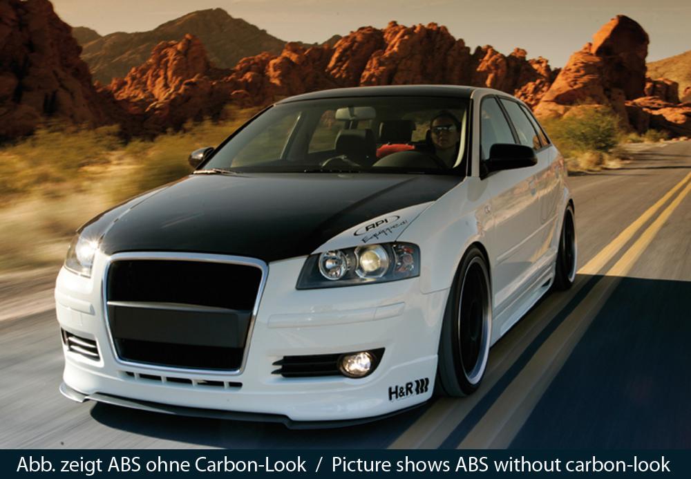 Audi A3 (8P) Rieger Spoilerschwert für Spoilerlippe 56700 + 56739 gekantete Version, ABS, Carbon-Look,
inkl. Montagezubehör, ABE