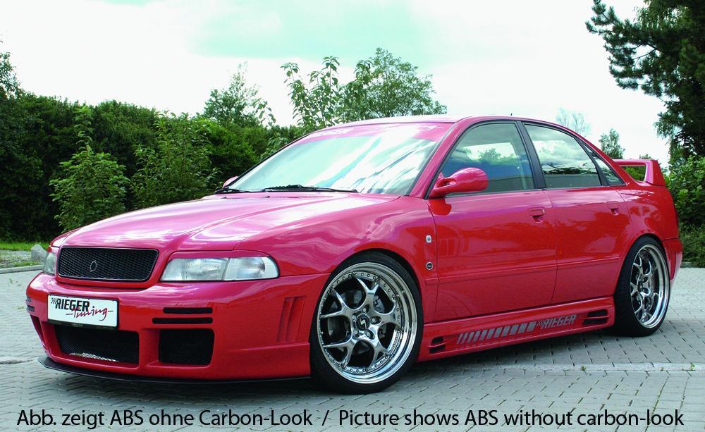 Audi A4 (B5) Rieger Spoilerschwert für Spoilerstoßstangen 55025/55028 gerade Version, für Spoilerstoßstange, ABS, Carbon-Look,
inkl. Montagezubehör, ABE