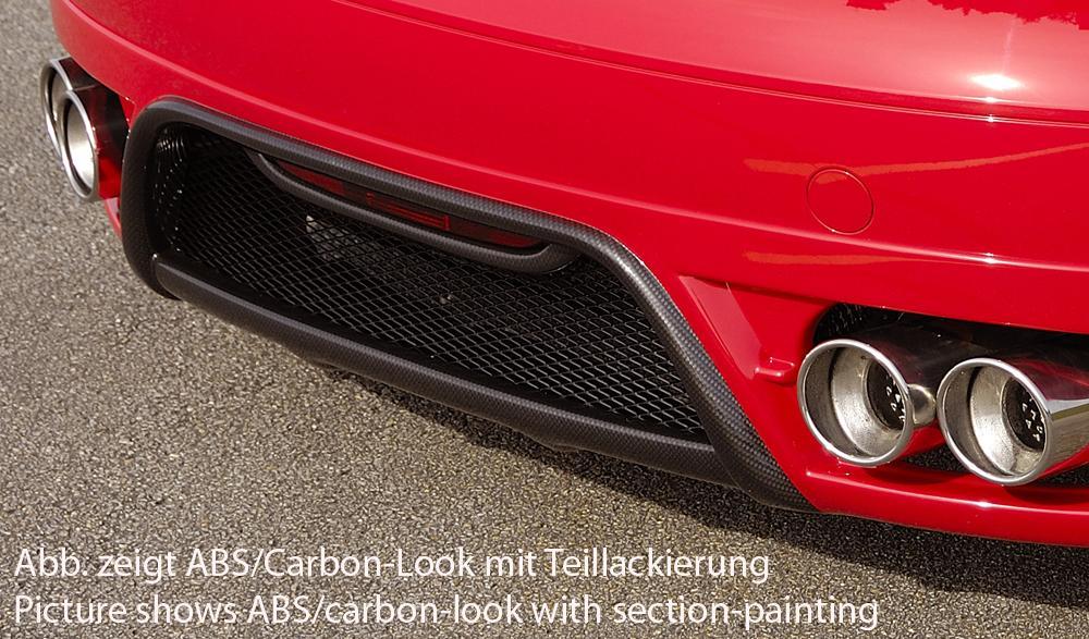 Audi TT (8J) Rieger Heckansatz für Doppelendrohr li. u. re., ABS, Carbon-Look, für Fzg. ohne S-Line Exterieur,
inkl. Alugitter, Gutachten, Montagezubehör