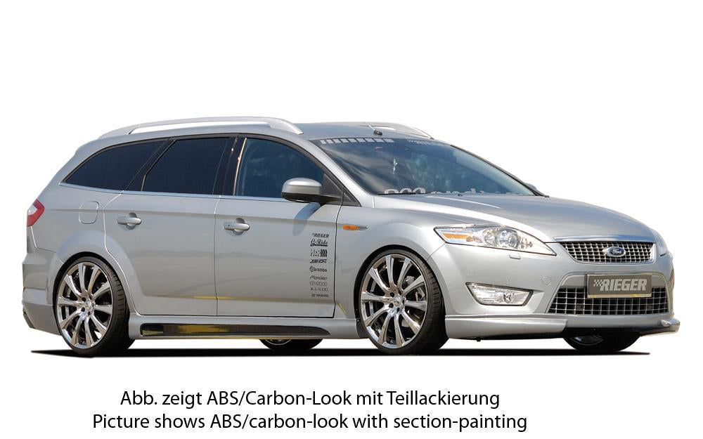 Ford Mondeo (BA7) Rieger Seitenschweller SG-Design links, mit Ausschnitt, mit Schacht, ABS, Carbon-Look,
inkl. Montagezubehör, Alugitter, Gutachten
