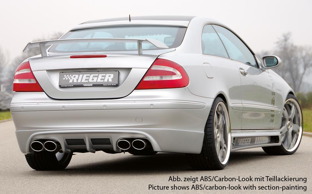 Mercedes CLK (W209) Rieger Seitenschweller links, mit Schacht und 2 Ausschnitten, Carbon-Look, ABS,
inkl. Alugitter, Montagezubehör, Gutachten
