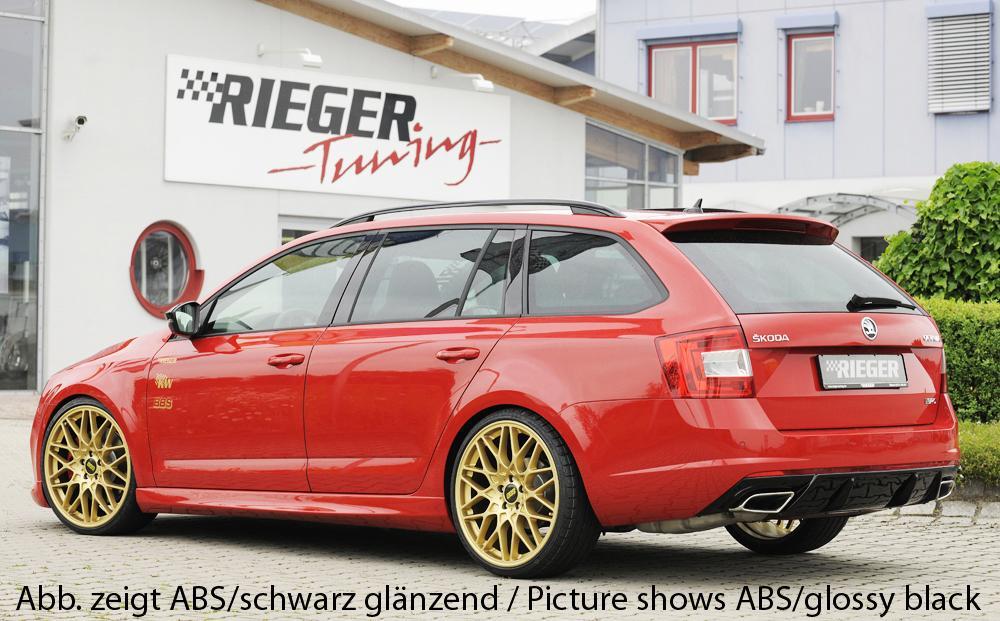 Skoda Octavia RS (5E) Rieger Heckeinsatz bei Bestellung bitte genaue Motorisierung angeben! für orig. Endrohrblende li. u. re., ABS, Carbon-Look,
inkl. Montagezubehör, Gutachten