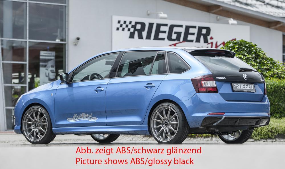 Skoda Rapid (NH) Rieger Heckeinsatz für orig. Endschalldämpfer, ABS, Carbon-Look,
inkl. Montagezubehör, Gutachten