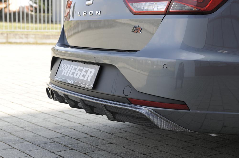 Seat Leon FR (5F) Rieger Heckeinsatz für Doppelendrohr li., ABS, Carbon-Look,
inkl. Montagezubehör, Gutachten