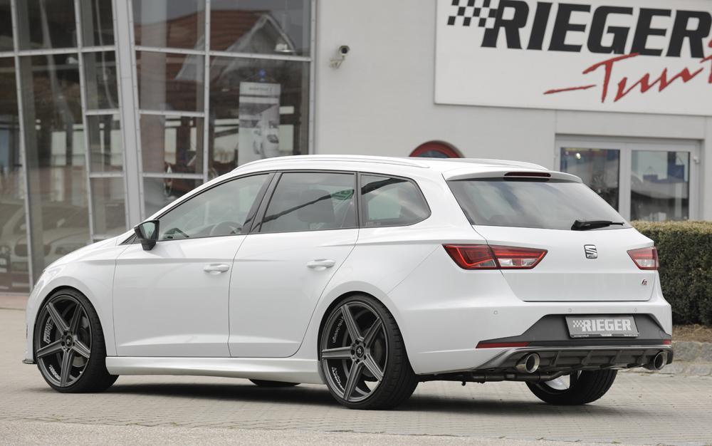 Seat Leon FR (5F) Rieger Heckeinsatz für Sportendrohr li. u. re., (100mm ø), ABS, Carbon-Look,
inkl. Montagezubehör, Gutachten