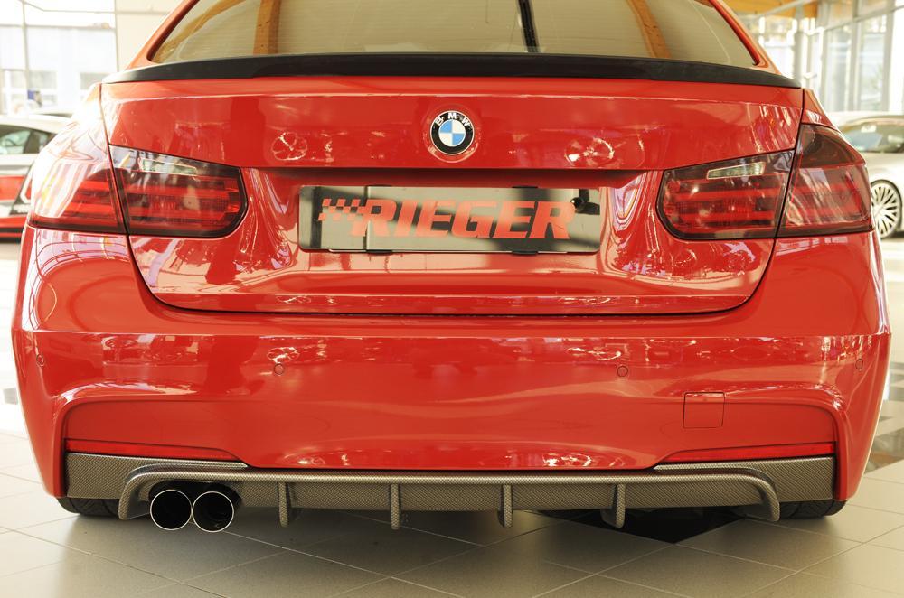 BMW 3er F30 (3L) Rieger Heckeinsatz nur für M-Paket-Heckschürze für orig. Doppelendrohr li, ABS, Carbon-Look, für Fzg. mit M-Technik,
inkl. Montagezubehör, Gutachten