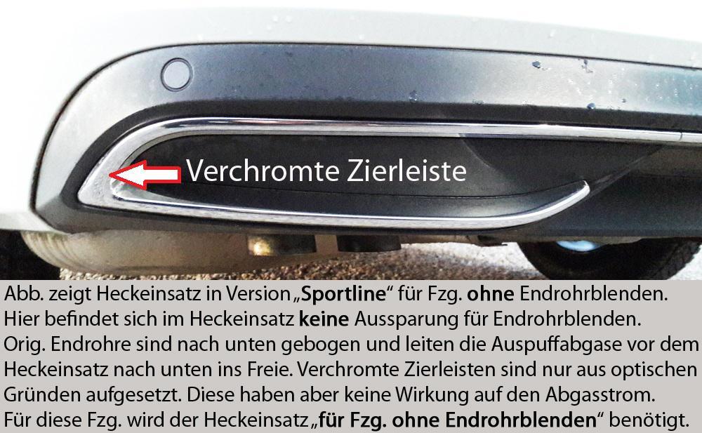 Skoda Superb III (3T/3V) Rieger Heckeinsatz nur 2.0 TSI (200/206kW) für orig. Endrohrblende li. u. re., ABS, Carbon-Look, für Fzg. mit Einparkhilfe (PDC),
inkl. Montagezubehör, Gutachten