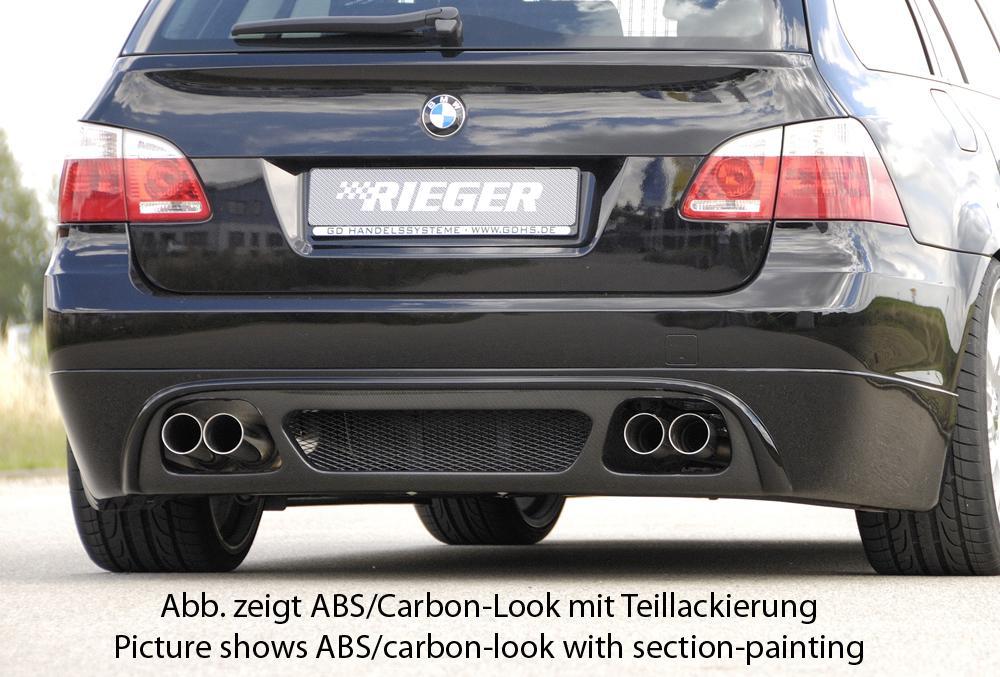 BMW 5er E61 Rieger Heckschürzenansatz ABS, Carbon-Look,
inkl. Alugitter, Gutachten, Montagezubehör