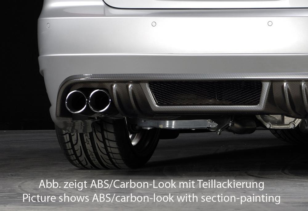 BMW 3er E92 Rieger Heckansatz nicht für 335i / 335d für Doppelendrohr li. u. re., ABS, Carbon-Look,
inkl. Alugitter, Gutachten, Montagezubehör