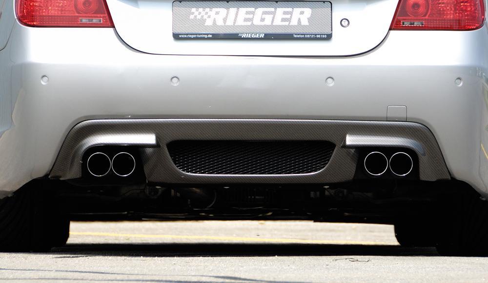 BMW 5er E60 Rieger Heckeinsatz für Doppelendrohr li. u. re., ABS, Carbon-Look, für Fzg. mit M-Technik,
inkl. Montagezubehör, Gutachten, Alugitter