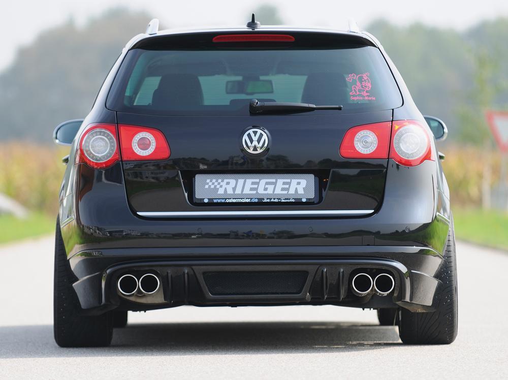 VW Passat (3C) Rieger Heckschürzenansatz für Doppelendrohr li. u. re., ABS, Carbon-Look,
inkl. Montagezubehör, Alugitter, Gutachten