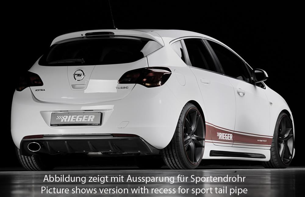 Opel Astra J Rieger Heckeinsatz für orig. Endrohr li., ABS, Carbon-Look,
inkl. Montagezubehör, Gutachten