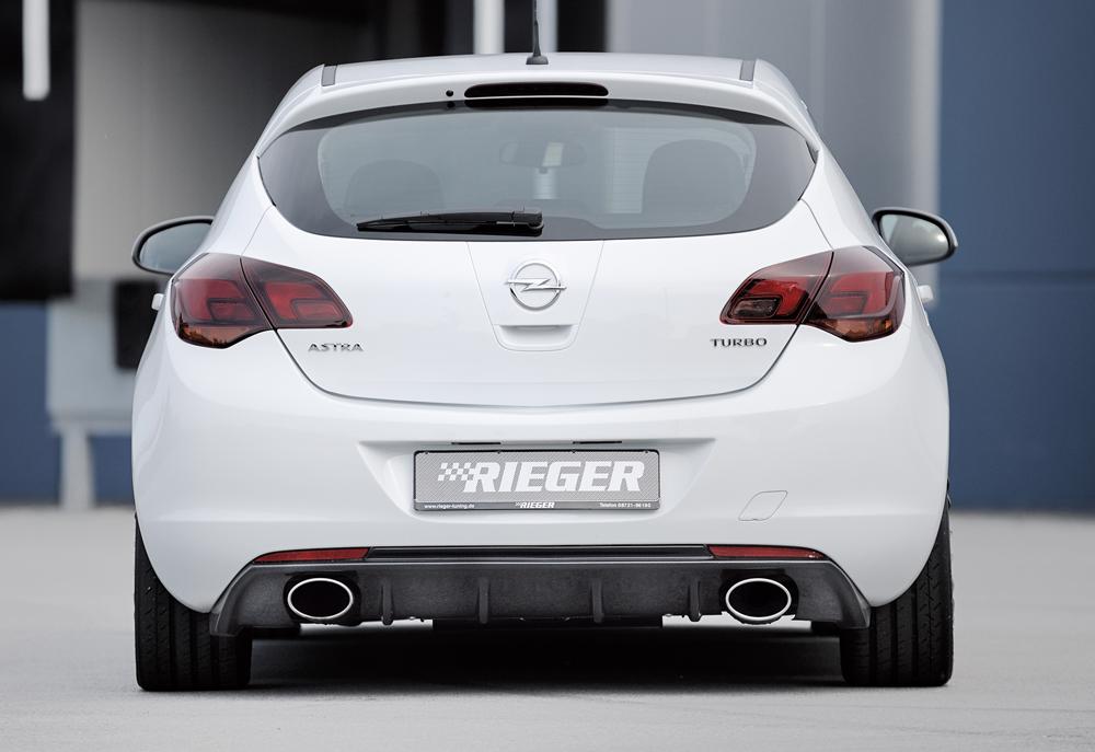 Opel Astra J Rieger Heckeinsatz für Sportendrohr li. u. re., (140x90mm oval), ABS, Carbon-Look,
inkl. Montagezubehör, Gutachten