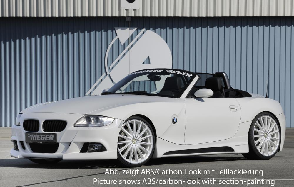 BMW Z4 (E85) Rieger Seitenschweller rechts, mit Schacht, mit Ausschnitt, ABS, Carbon-Look,
inkl. Alugitter, Montagezubehör, Gutachten