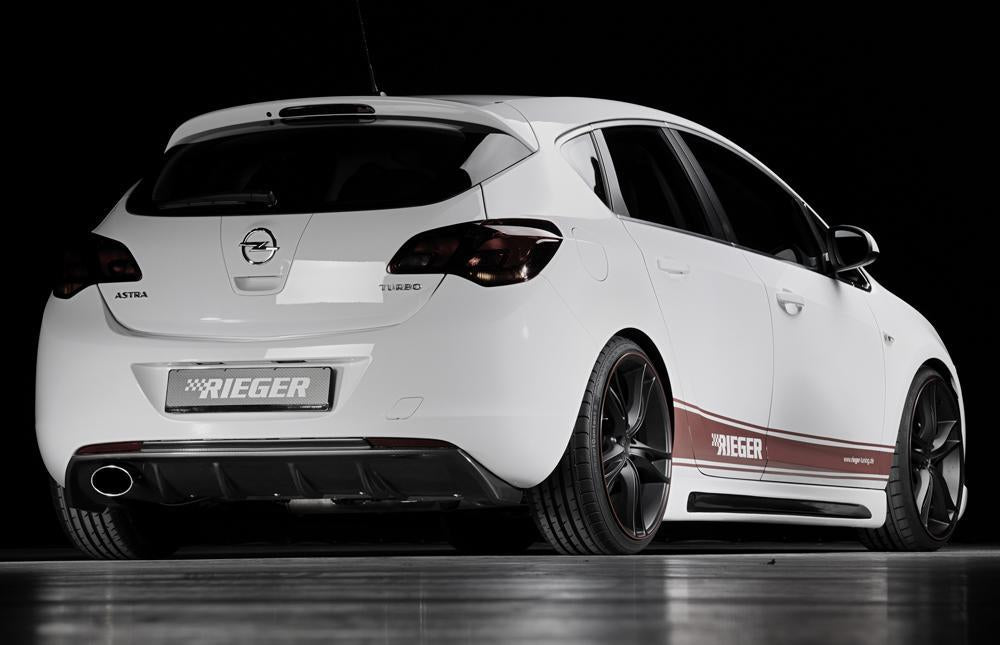 Opel Astra J Rieger Heckeinsatz für Sportendrohr li., (140x90mm oval), ABS, Carbon-Look,
inkl. Montagezubehör, Gutachten