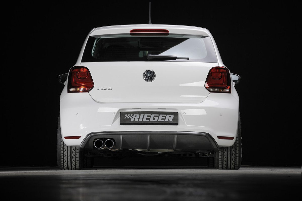 VW Polo 6 GTI (6R) Rieger Heckeinsatz für Doppelendrohr li., ABS, Carbon-Look,
inkl. Montagezubehör, Gutachten