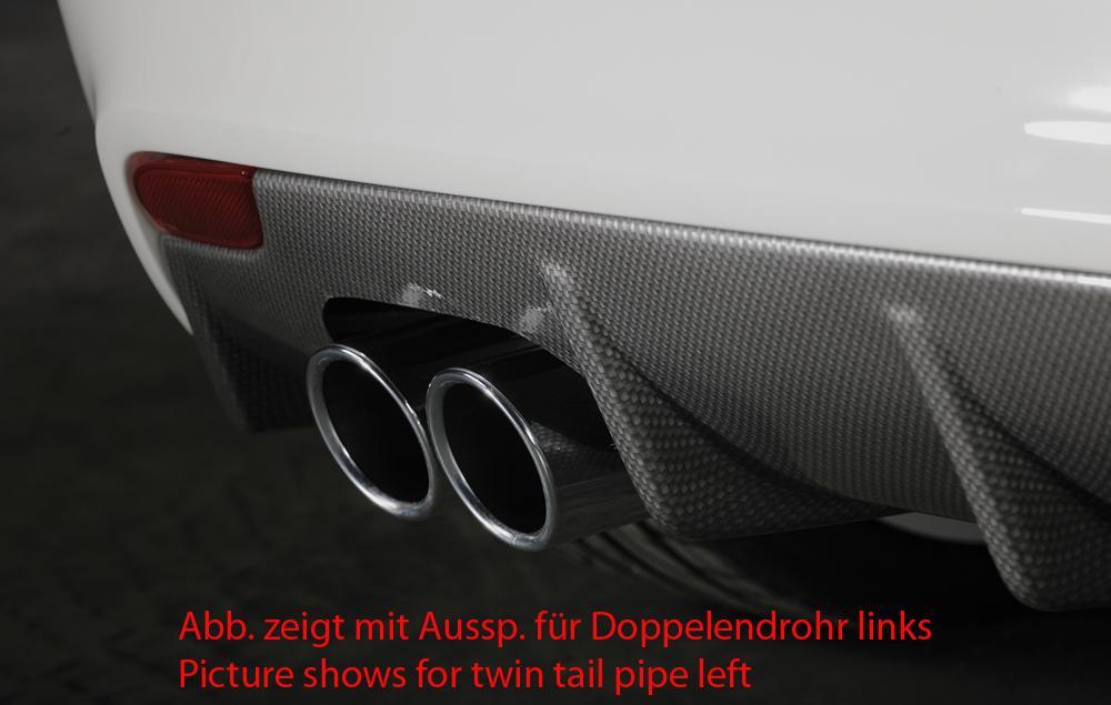 Audi A1 (8X) Rieger Heckeinsatz für orig. Endrohr li., ABS, Carbon-Look, für Fzg. ohne S-Line Exterieur,
inkl. Montagezubehör, Gutachten