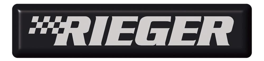 Rieger 3D-Emblem schwarz/chrom klein 57x13mm (z. B. für Kotflügel-Gitter)
