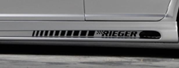 Aufkleber RIEGER mit Streifen, groß , silber, für Seitenschweller mit 2 Schächten, Stückpreis