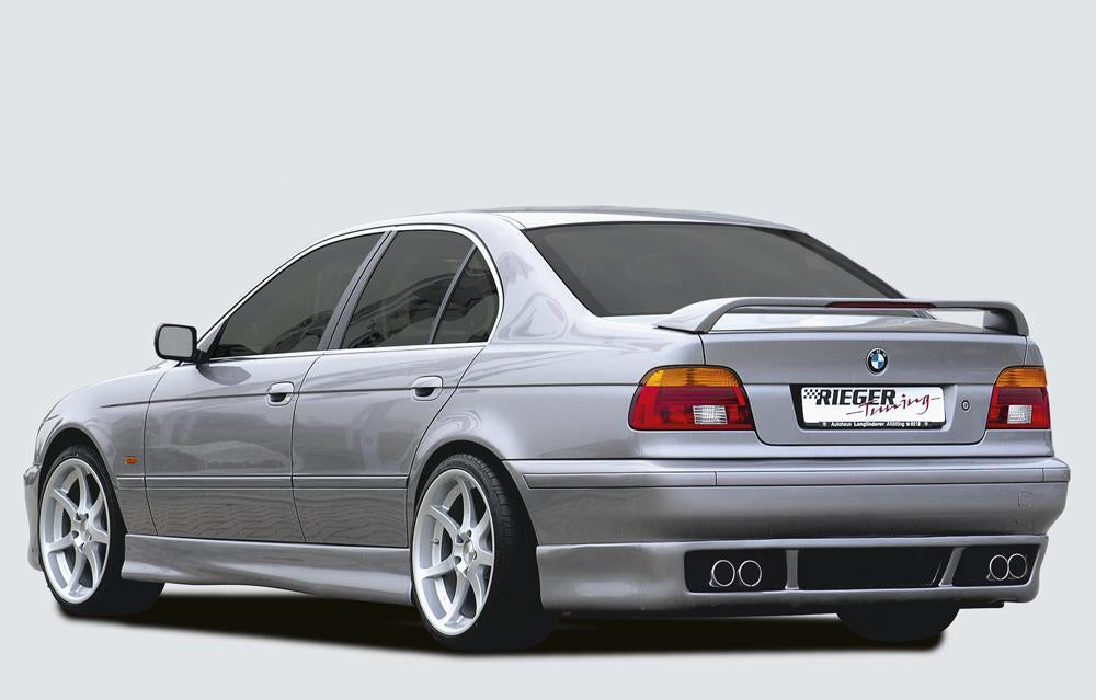 BMW 5er E39 Rieger ESD, seitl. versetzt, mit Prägung, Typ 12 für 5er BMW E39 520i/523i/525i/528i/530i seitl. versetzt, mit Prägung, für RIEGER-Heckansatz, 4x76mm, Edelstahl,
Gutachten