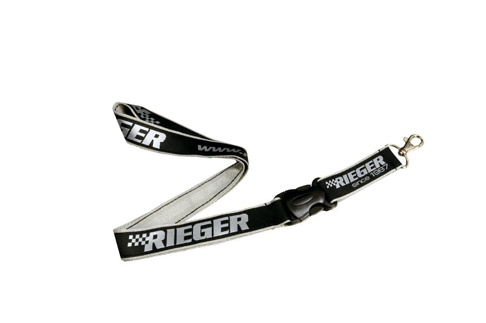 Rieger Schlüsselband schwarz/silber mit Schnappverschluss